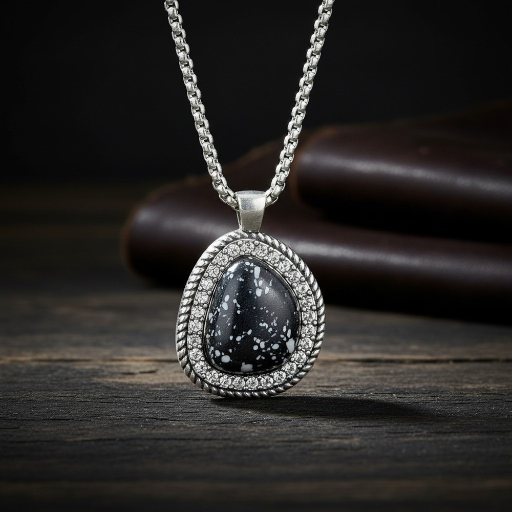 Montana Silversmiths Necklace Women's Dark And Stormy Howlite Retail $80 - NEW!